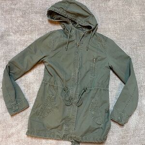 Olive Hooded Cargo Jacket